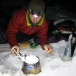Winter Pacific Crest Trail thru hike cooking