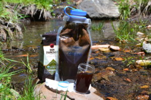 Cold Brew Coffee made outside using a Nalgene Cantene