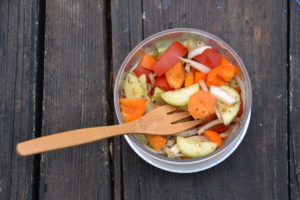 Fresh healthy salad to bring hiking