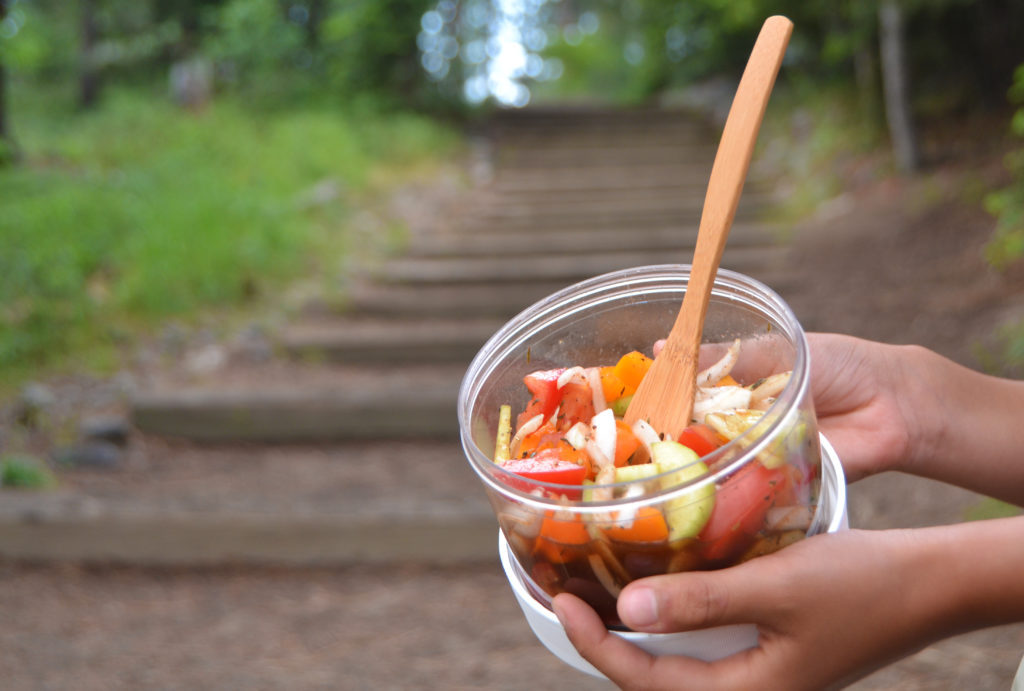 Recipe for healthy salad hiking snack