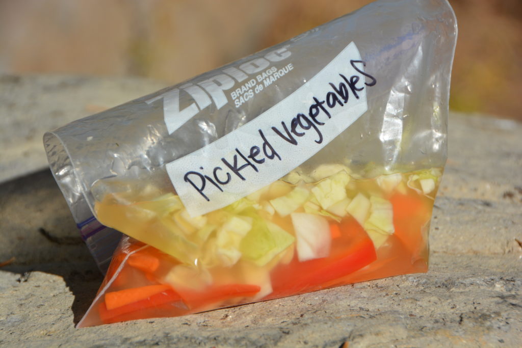 How to pickle vegetables when hiking
